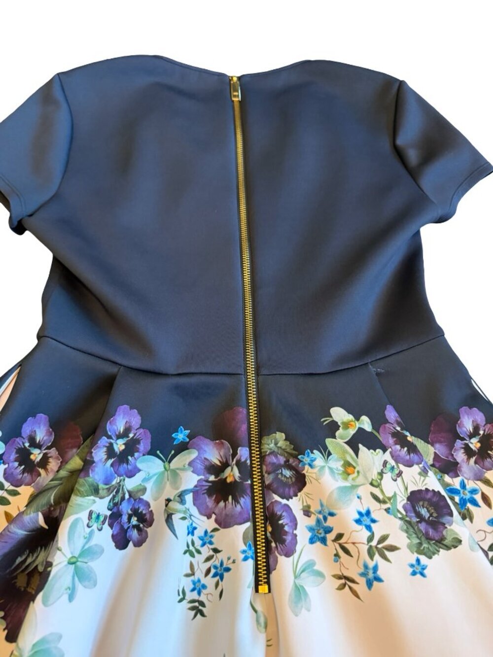 Ted Baker London Stefh A-Line Short Sleeve Dress Floral Print Size 2 4-6 Women's - Picture 8 of 16